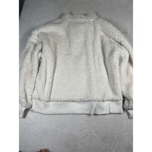 Gap Sweatshirt Womens Large White Sherpa Mock Neck‎ Fleece Pullover Cozy Soft